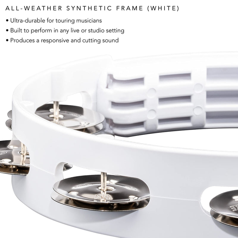 MEINL Percussion Headliner Serie Tour Tambourine - WH White (HTT8WH)