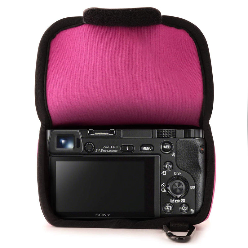 MegaGear ''Ultra Light'' Neoprene Camera Case Bag for Sony NEX-6, Sony NEX-7, Sony NEX-F3 with 16-50mm Lens (Hot Pink) Hot Pink