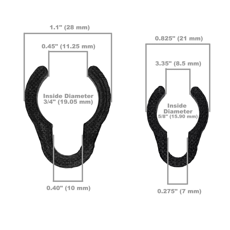 [AUSTRALIA] - Mic Cable Clips - Universal Microphone Boompole Cable Clip Set - Includes Clips for 3/4" and 5/8" Pole Sections - Durable and Flexible ABS Plastic Clips Snap on Tight - Up to 3/8" Wire (8 Pack) 8 Pack 