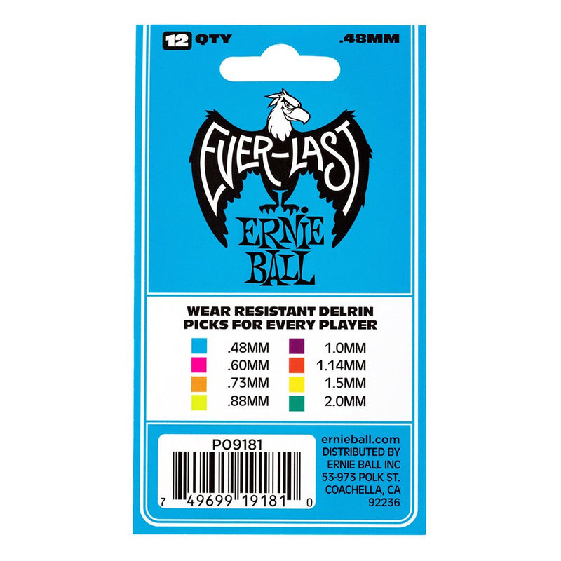 Ernie Ball .48mm Blue Everlast Guitar Picks (P09181)