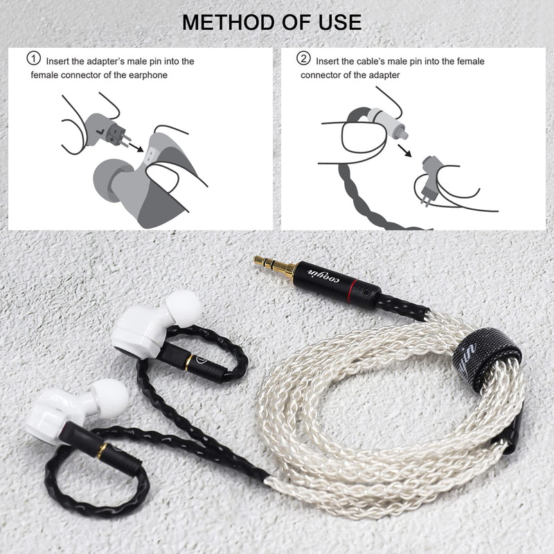 [AUSTRALIA] - OKCSC MMCX Cable to IE40Pro(Earphone Side) Adapter Work for MMCX Cable Connected to SENNHEISER IE40 PRO IE 100 Pro Single Plug Earbuds Adapter Black 