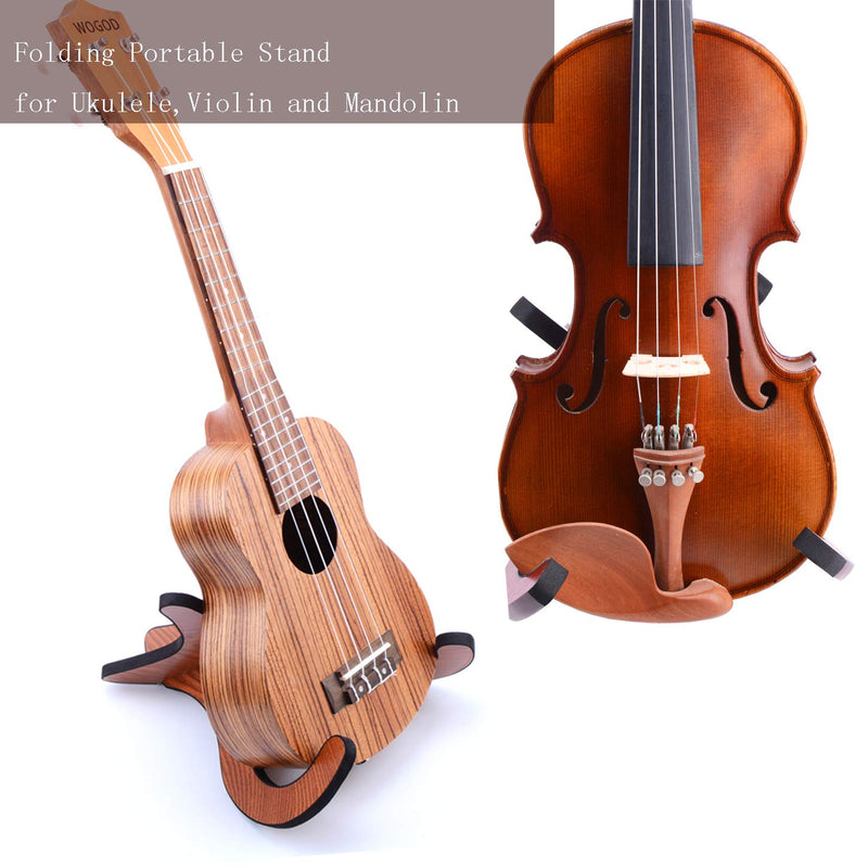 Ukulele Stand Holder 2 Pack Wooden Stand Folding Portable Musical Instrument Stand for Ukulele Violins Mandolins and Banjo