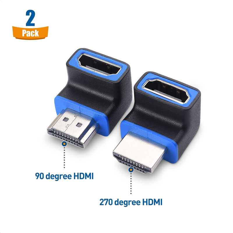 [AUSTRALIA] - Cable Matters Combo-Pack 8K@60Hz / 4K@120Hz 270 Degree and 90 Degree HDMI Adapters with HDR (8K Right Angle HDMI Adapter/HDMI 90 Degree Adapter) in Black 