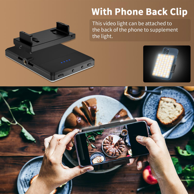 Youlisn Selfie Light for Phone, 60 LED Phone Light with Rechargeable Clip and Adjusted 3 Light Modes, 2000mAh Video Light for Phone iPad, Laptop, Makeup, TikTok, Selfie, Vlog, Video Conference Black