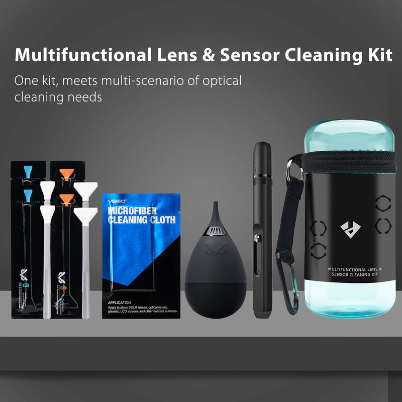 VSGO Professional Cleaning Kit Lens Cleaning Pen Full Frame and Aps-C Sensor Cleaning Swabs,Camera Air Blower,Lens Cleaning Cloth Compatible for Nikon,Sony DSLR Camera Cleaner,Sensor Cleaner