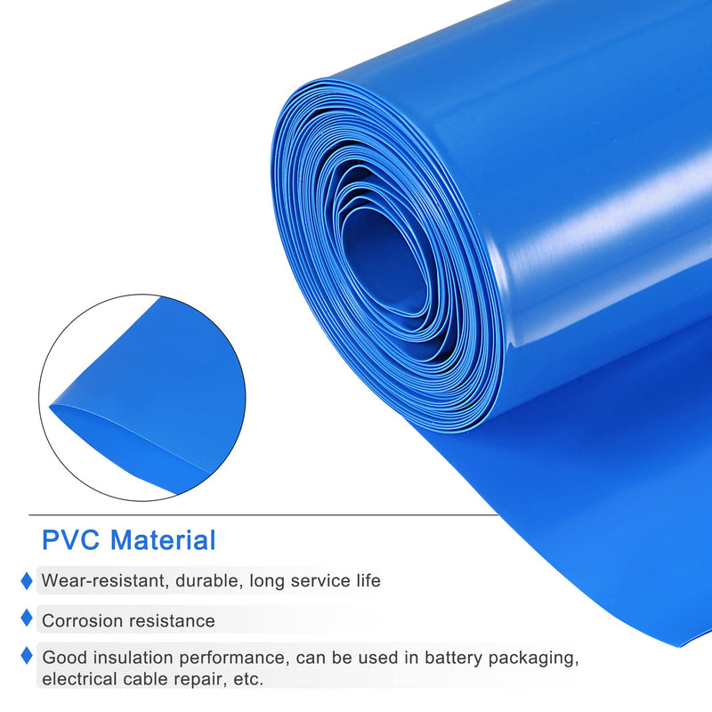 MECCANIXITY Battery Wrap PVC Heat Shrink Tubing 95mm Flat 10 Feet Blue Good Insulation for Battery Pack