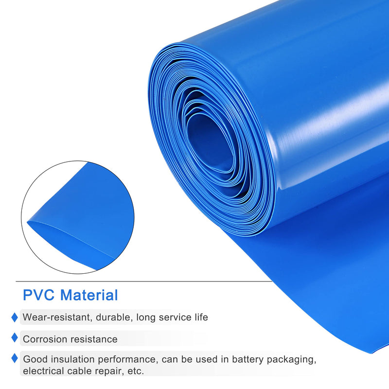 MECCANIXITY Battery Wrap PVC Heat Shrink Tubing 103mm Flat 4m Blue Good Insulation for Battery Pack