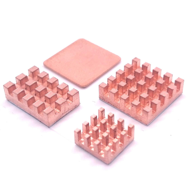 Easycargo Raspberry Pi 4 Heatsink Fan Kit, Cooler Raspberry Pi 4B, 3 B (4 Set, Copper) 4 Set