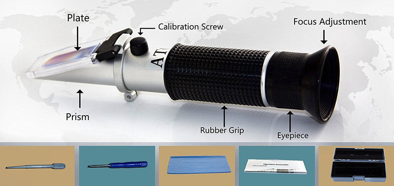 [AUSTRALIA] - Salinity Refractometer for Seawater and Marine Fishkeeping Aquarium 0-100 PPT - Dual Scale (1.0 to 1.070 S.G.) - Automatic Temperature Compensation 