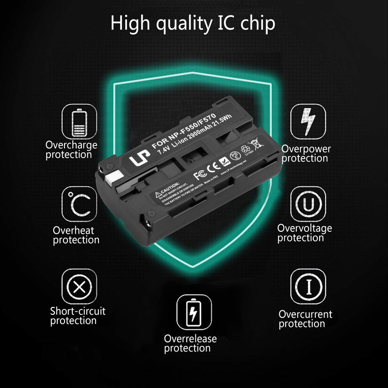 NP-F550 Battery, LP 1-Pack Replacement Battery, Compatible with CCD-SC5, CCD-SC55, CCD-RV100, CD-SC65, CCD-7R910, CD-TR917, CCD-TRV120, DCR-VX2000, DCR-VX2100, DCR-VX2100E, DCR-VX2200E, HDR-FX1 & More USB NP-F550 Battery