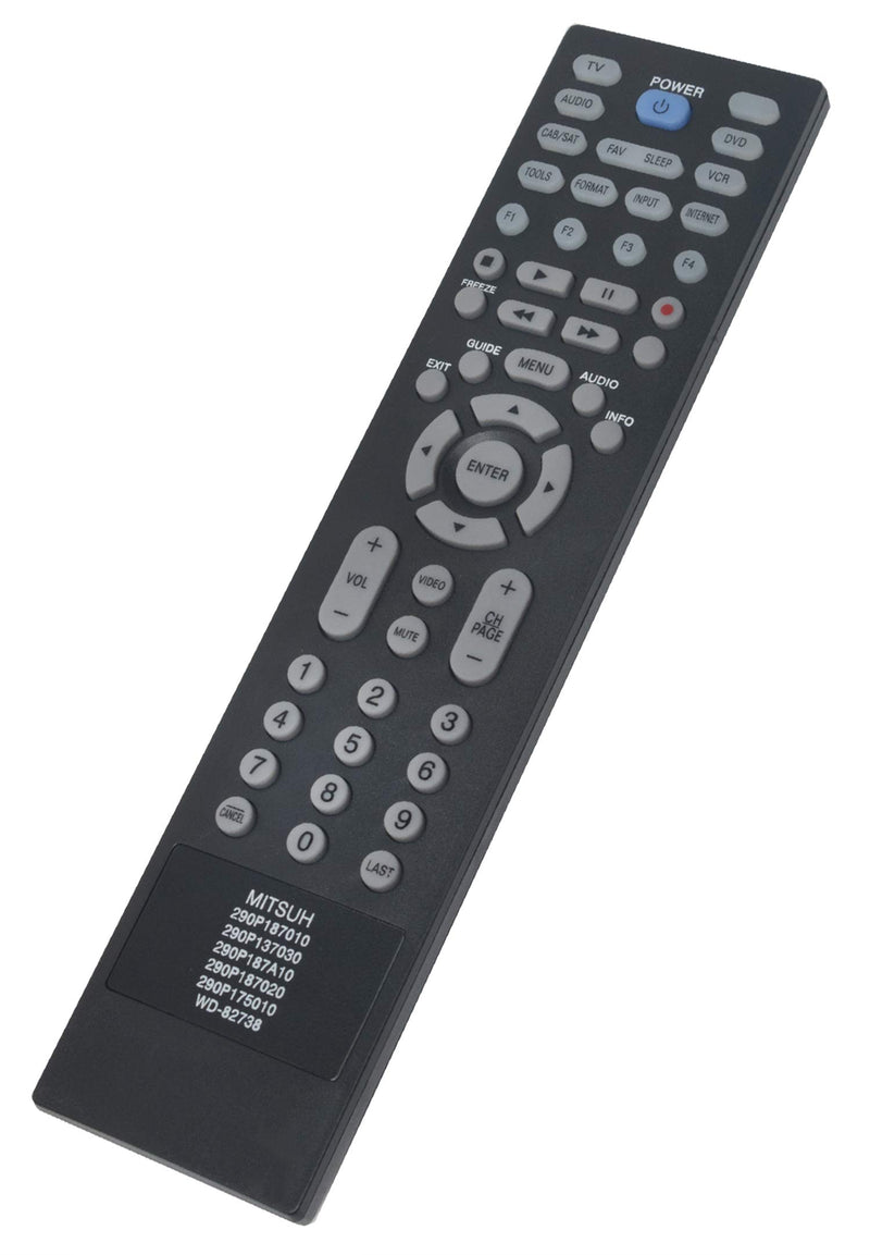 New Replace Remote fit for Mitsubishi 290P187010 290P137030 290P187A10 290P187020 290P175010 WD-82738 LT-40164 LT-46164 LT-46265 LT-55154 LT-55164 LT-55265 WD73C10 WD60638CA WD65638CA WD60C10