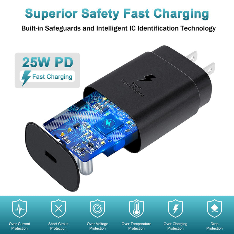Type C Charger 25W USB C Wall Charger for Samsung Galaxy S21/S20/Note 20/Note 10/S21 Ultra/S21 Plus/S20 Ultra/S20 Plus/Note 20 Ultra/Note 10 Plus 5G,Super Fast Charger with 5ft Type C to Type C Cable
