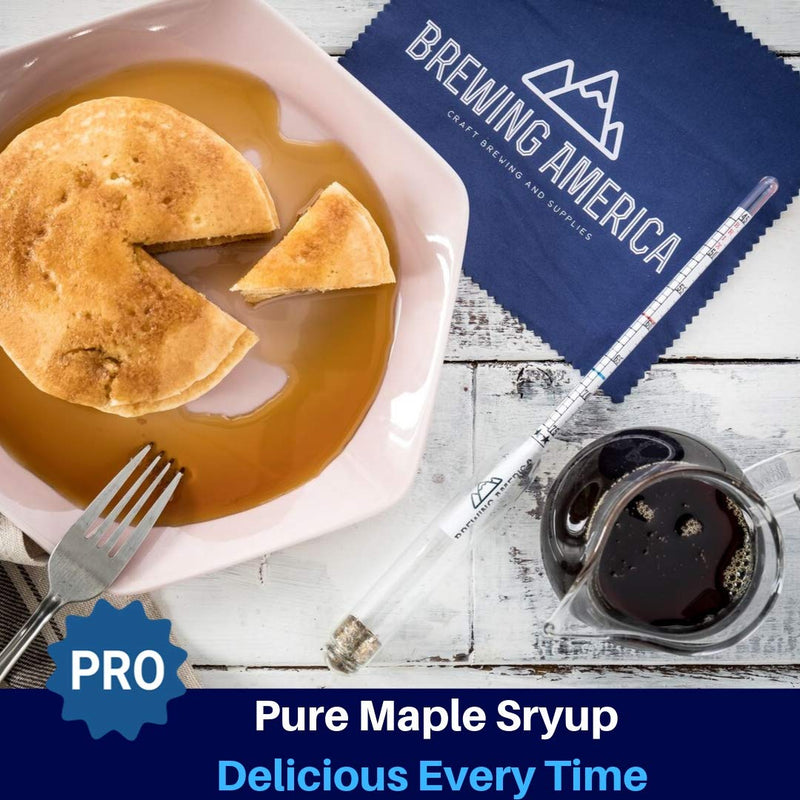 Maple Syrup Hydrometer Density Meter for Sugar and Moisture Content Measurement for Consistently Delicious Pure Syrup – Made in America - BRIX & Baume Scales - Easy Read Red Line Calibrated