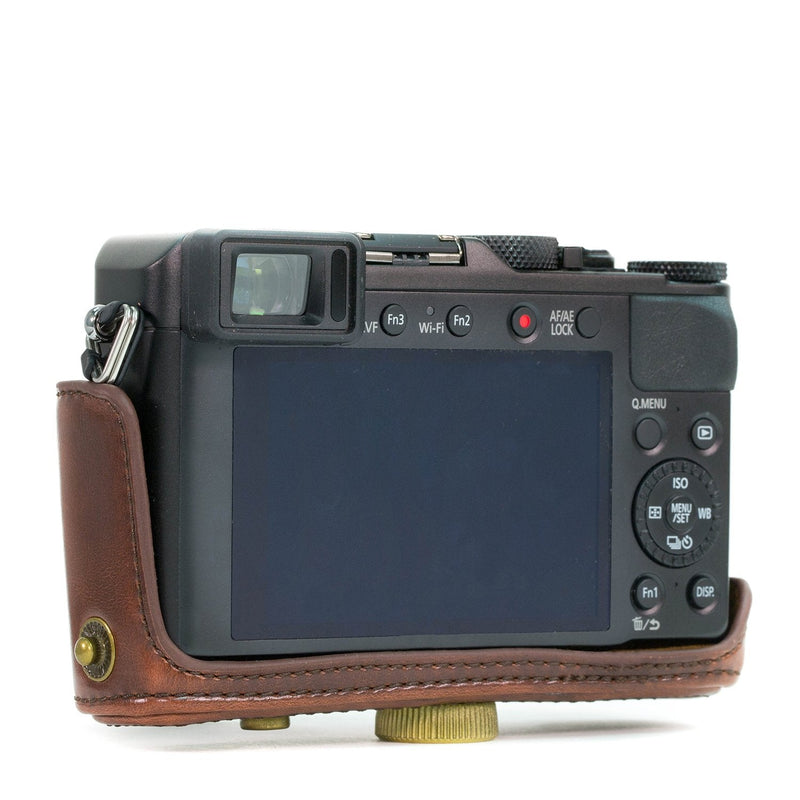 MegaGear Ever Ready Protective Leather Camera Case, Bag for Panasonic LUMIX LX100, DMC-LX100 Camera (Dark Brown)