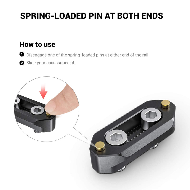 SMALLRIG Quick Release Safety Rail 4cm 1.57 Inches Long with 1/4'' Screws - 1409 4 cm