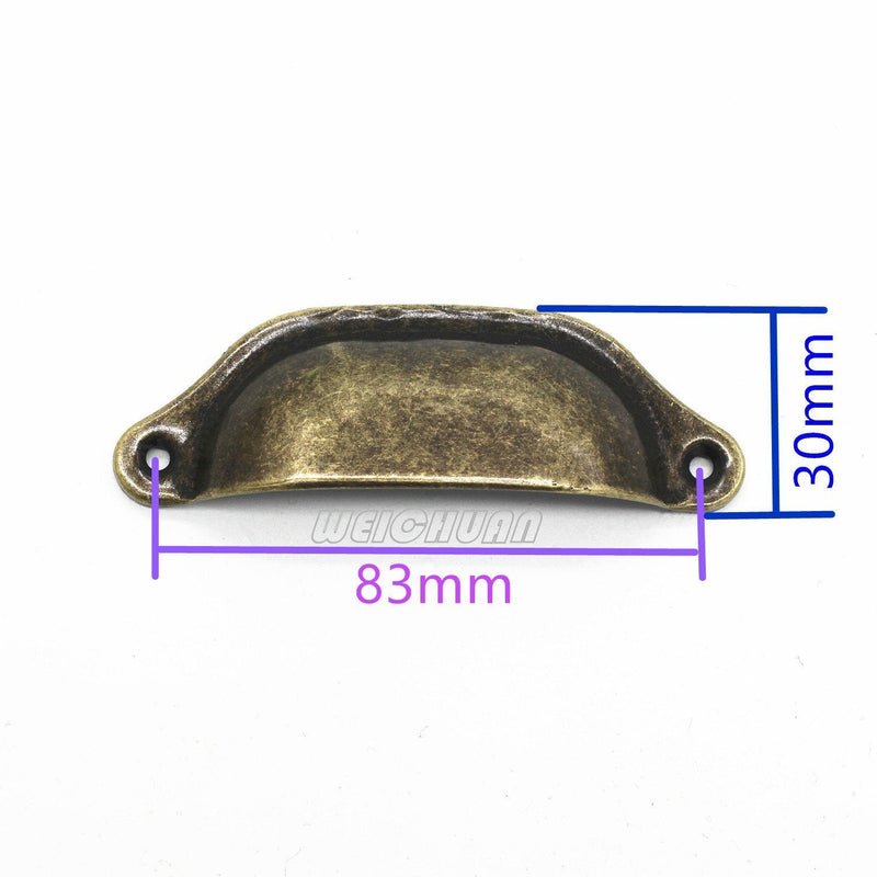 WEICHUAN 20PCS Antique Bronze Iron Drawer Knobs Pulls Handles - Vintage Kitchen Cabinets Furniture Wardrobe Medicine Pull Handle (Length: 96mm Width: 30mm) 20PCS Bronze