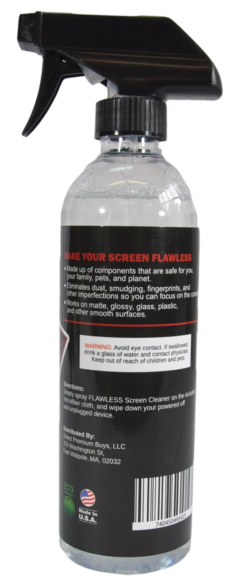 Flawless Screen Cleaner Spray with Microfiber Cleaning Cloth for LCD, LED Displays on Computer, TV, iPad, Tablet, Phone, and More (Single)