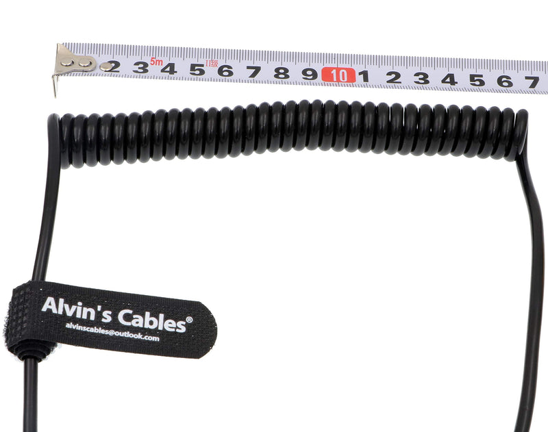 Alvin's Cables Power Tap D Tap to 2.1 DC 12v Spring Cable for KiPRO LCD Monitors Coiled Cable Straight DC Connector