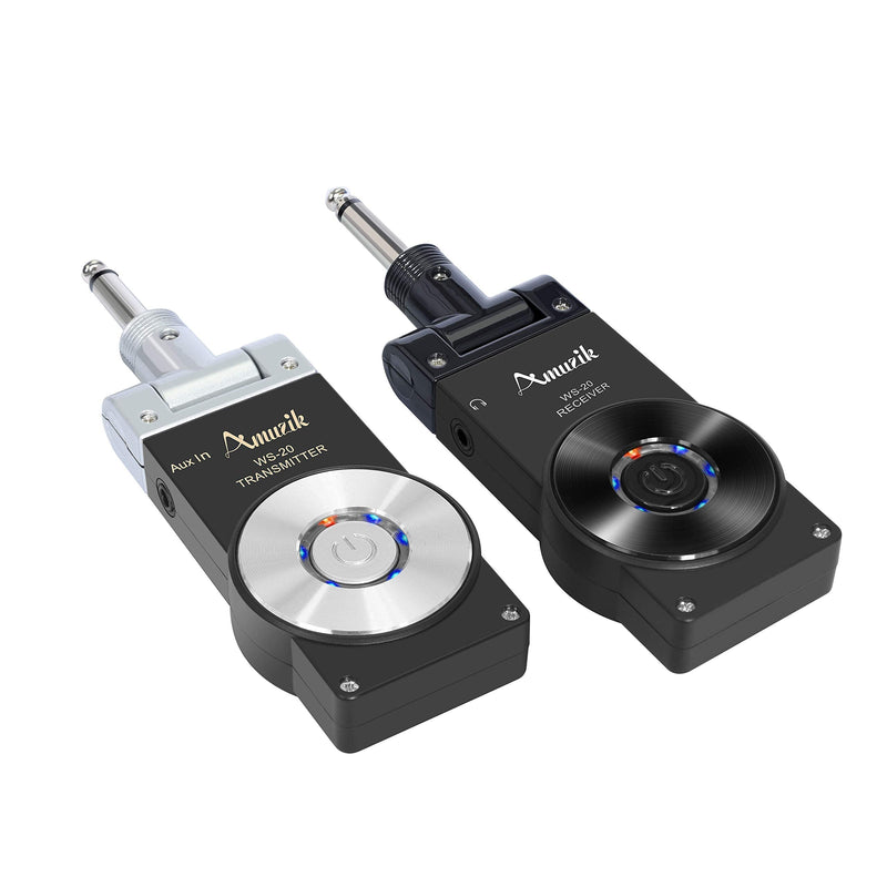 Amuzik 2.4G Guitar Wireless System Transmitter And Receiver 2.4GHZ Built-in Rechargeable Wireless Guitar System For Electric Guitar Bass