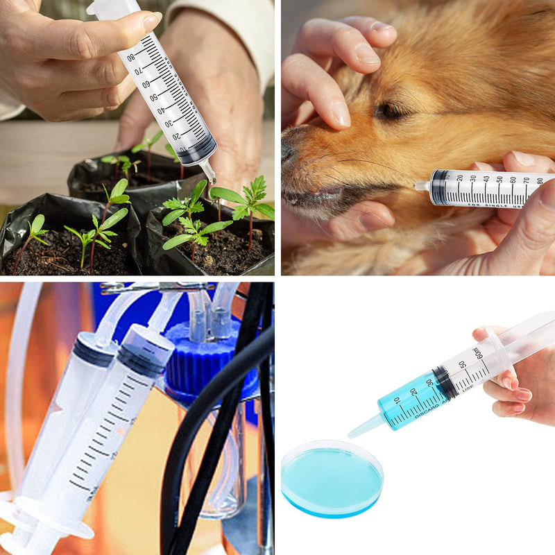 [AUSTRALIA] - DEPEPE 2pcs 100ml Large Plastic Syringe with 2pcs 47in Handy Plastic Tubing and Luer Connections for Scientific Labs, Measuring, Watering, Refilling, Filtration, Feeding 