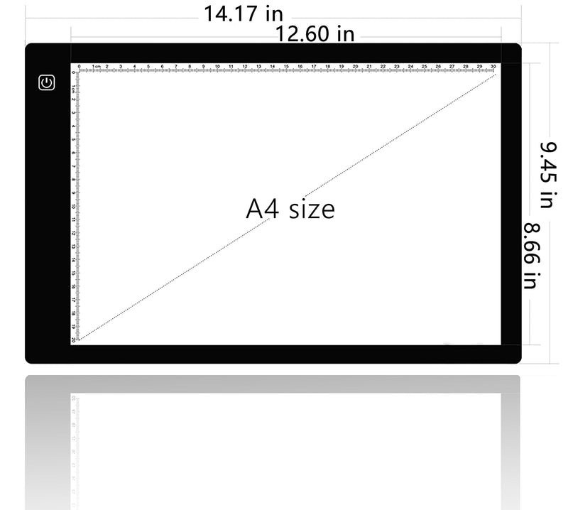 A4 Ultra-thin Portable LED Light Box Tracer USB Power Cable Dimmable Brightness LED Artcraft Tracing Light Pad for Artists Drawing Sketching Animation Stencilling X-rayViewing Black A4