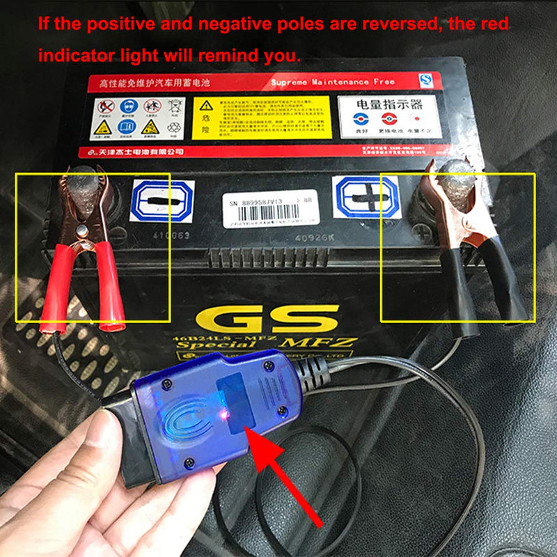 OBD2 Car Memory Saver Protection Connector Automotive Battery Computer ECU Power Off Protector Vehicle Replacement Battery Leak Detection Tool 12V Quick Release Adapter Blue