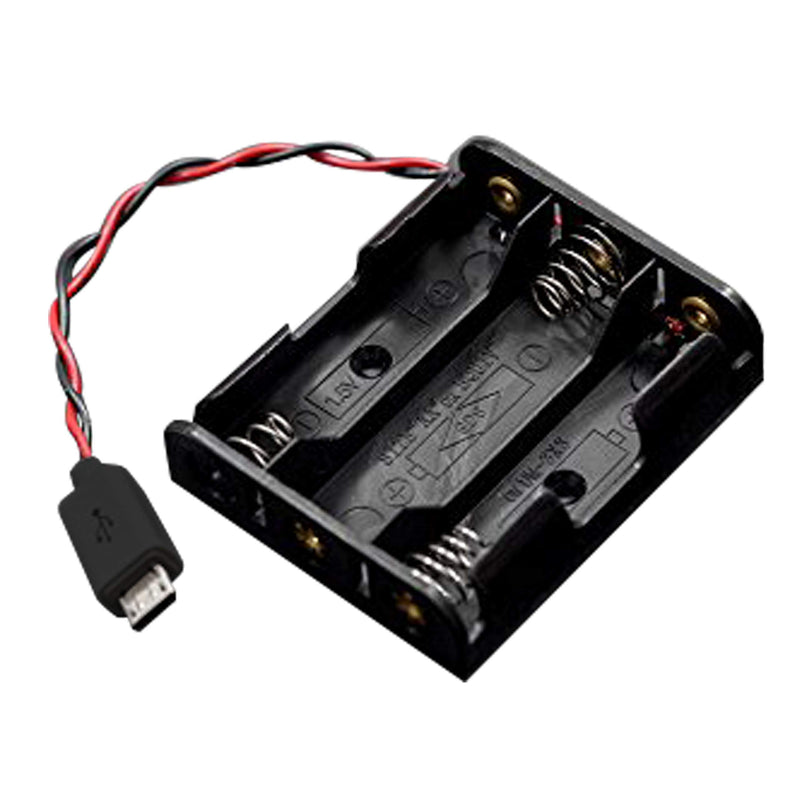 Vilros 3 AA Battery Holder with Micro USB Connector for Raspberry Pi Pico