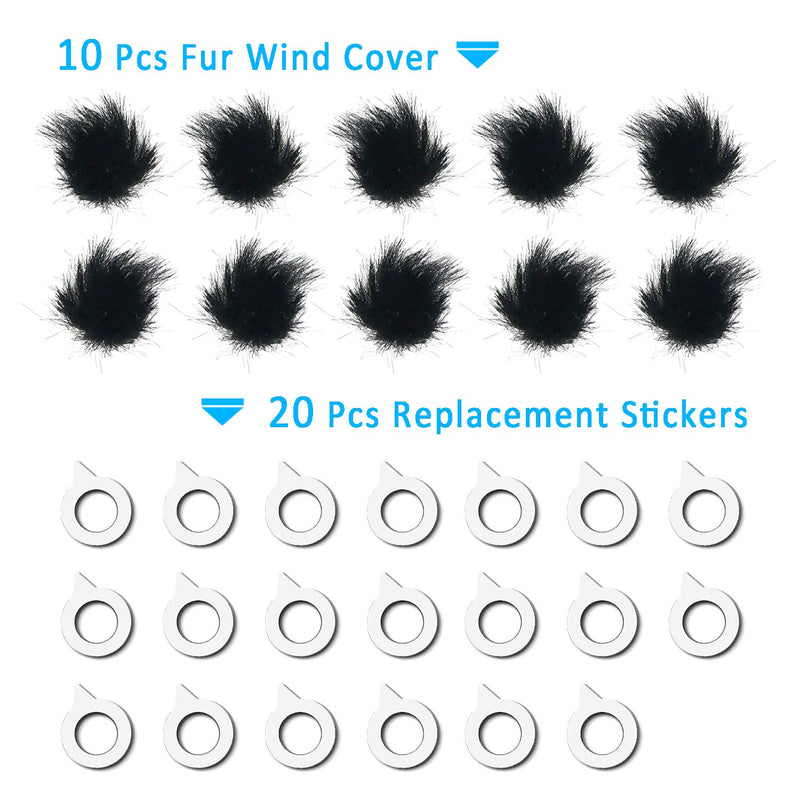 Camera Mic Windscreen, 10 PCS Fur Wind Muff Wind Cover for Sony RX1 RX10 RX100 Digital Compact Cameras Built-in Microphone Outdoor Wind Filter by YOUSHARES