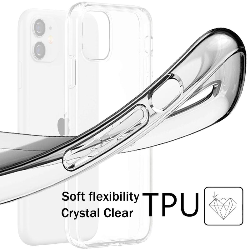 FanTEK Compitable for iPhone 11 Case, Clear Crystal TPU Phone Cases for iPhone 11 6.1 Inch