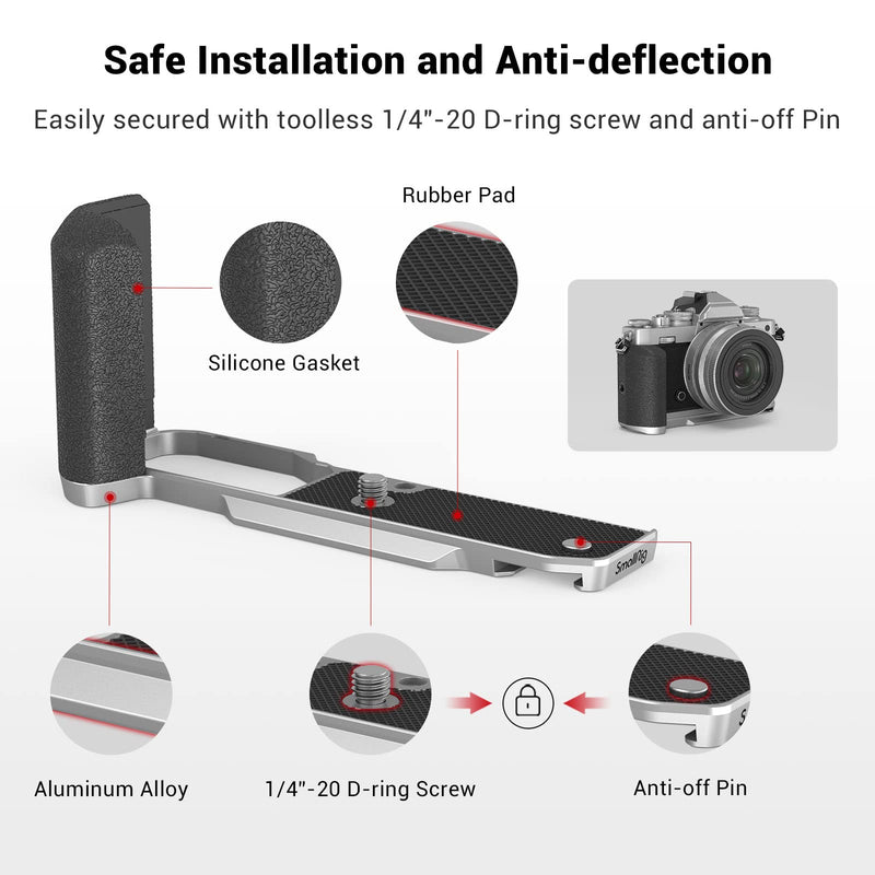 [AUSTRALIA] - SmallRig Z fc Handgrip L-Shape Grip for Nikon Z fc Camera, Side Handle with 1/4"-20 Screw Mount, Retro-Style Handle with Beauty and Comfort - 3480 