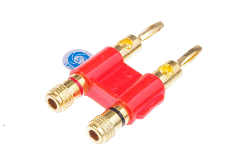 SMAKN 1 Pair Dual Copper Speaker Banana Plugs - Black&Red
