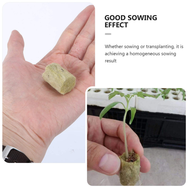 Cabilock 20pcs Rockwool Plant Plugs Garden Hydroponic Seedling Grow Cube Plugs Planting Cultivation Starter Plugs 2x3cm