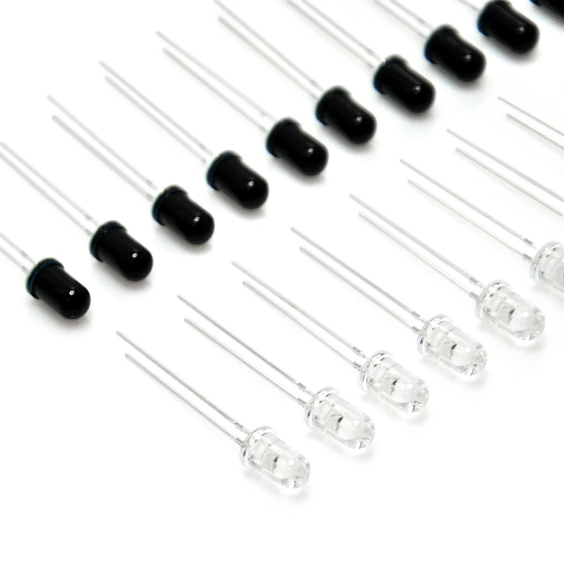 Gikfun 5mm 940nm LEDs Infrared Emitter and IR Receiver Diode for Arduino (Pack of 20pcs) EK8443