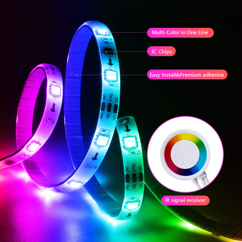 [AUSTRALIA] - DreamColor LED Strip Lights, TASMOR 16.4ft RGBIC Smart WiFi Light Strip Music Sync RGB Light Strips Compatible with Alexa Google Home Waterproof Color Changing LED Lights for TV, Bedroom, Home, Party 