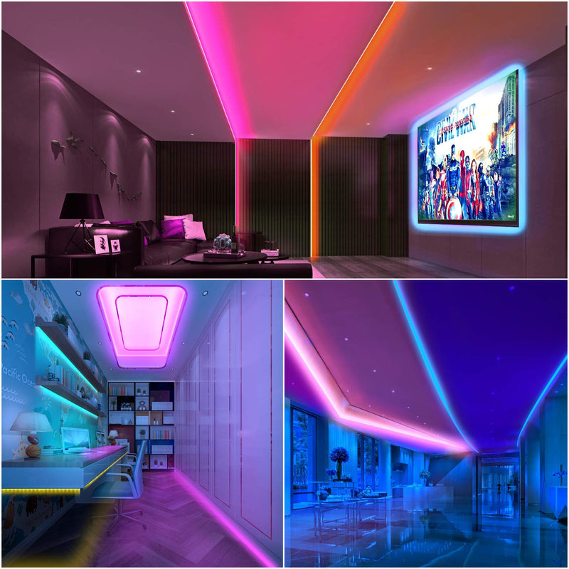 [AUSTRALIA] - 55ft/16M LED Strip Light RGB SyNong Soft Rope Lights 5050 SMD 480 LEDs Non Waterproof 16 Meters Tape Light with 44 Keys IR Remote Control and 24V Power Adapter for Room Kitchen Party Deco 16M 