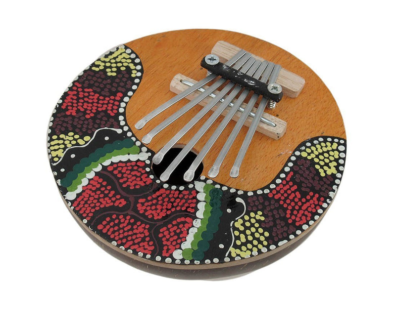 Coconut Kalimba Thumb Piano Hand Painted Kalimba Percussion Instrument 7 Keys Tunable, Professional Sound - JIVE BRAND 7a