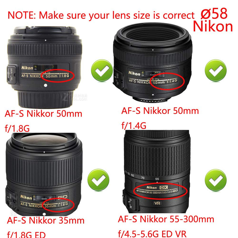 WH1916 UV Filter & Lens Cap for Canon Rebel T7 T6 T5 SL3 SL2 w/EF-S 18-55mm Lens(1 UV +1 Cap)
