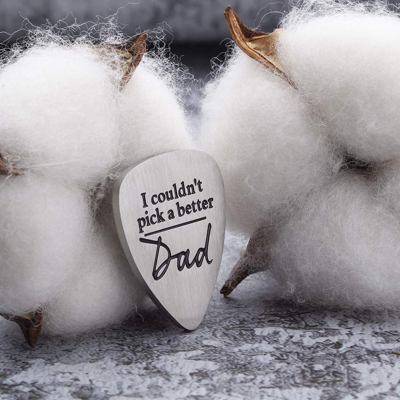 Fathers Day Gifts Keychain Dad Gifts from Daughter Son I Couldn't Pick a Better Dad Guitar Picks Funny Gift Ideas for Men Him Husband Daddy Birthday Gifts Key Ring (dad-guitar)