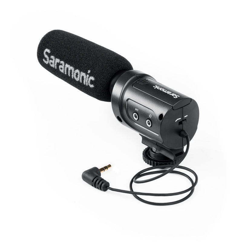 Video Mic, Saramonic SR-M3 Directional Shotgun Microphone with 3.5mm Jack for Nikon Canon Sony DSLR Camera, Camcorder