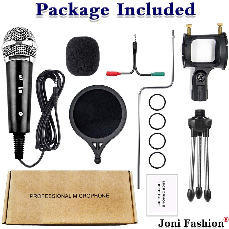 [AUSTRALIA] - Condenser Microphone for Computer Studio Recording Podcast Microphone with Pop Filter 3.5mm Plug and Play PC Phone Microphone for Skype YouTube Voice Overs Gaming Mic 