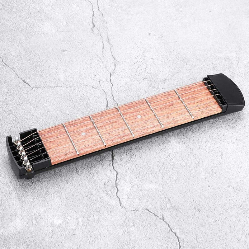 Vbest life Portable 6 Fret Portable Pocket Guitar Mahogany Wood Left Hand Guitar Chord Practice Tool for Beginner Replace Practice Tool