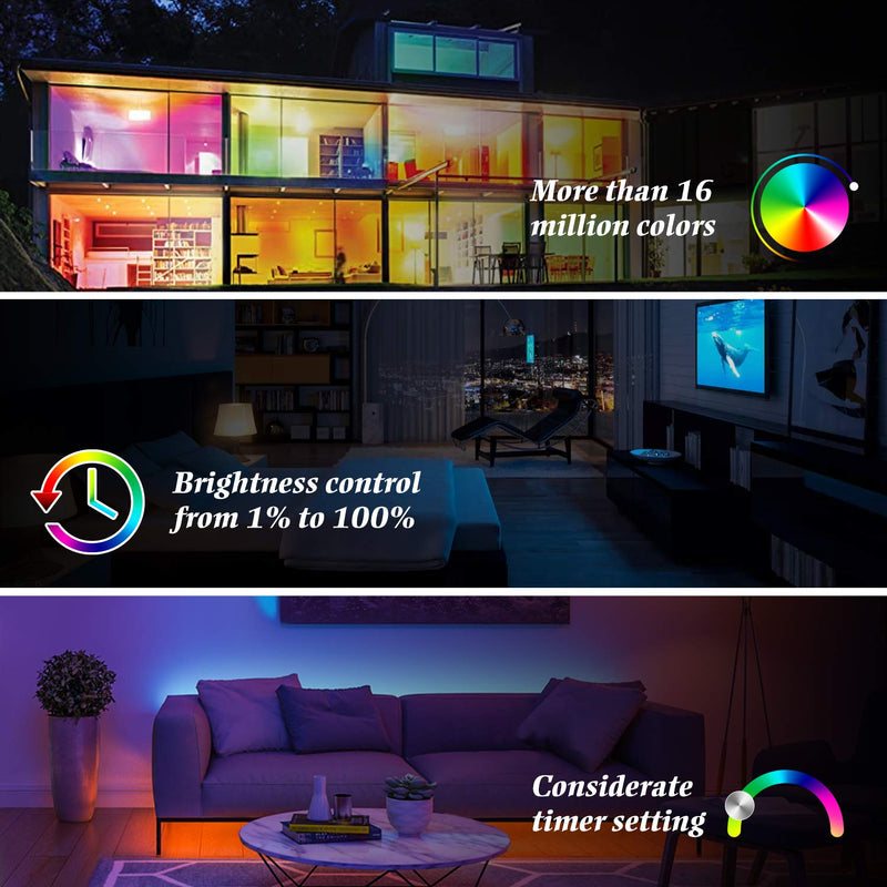 [AUSTRALIA] - Led Strip Lights, BOYKO 32.8ft Music Sync Led Lights for Room APP Controlled Color Changing Lights with 40 Keys IR Remote Control DC12V 5A Power Supply 300 SMD 5050 for Home Festival Party Decoration 
