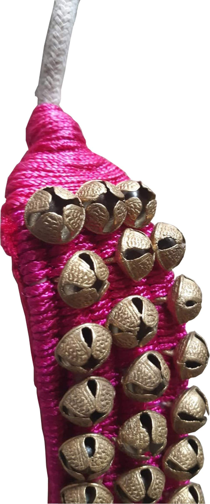 KVR Kathak Bharatnatayam indian traditional dance anklets brass bells ghungroo pair tied over velvet pad for comfortable performance (3 row of bell, Fusia) 3 row of bell