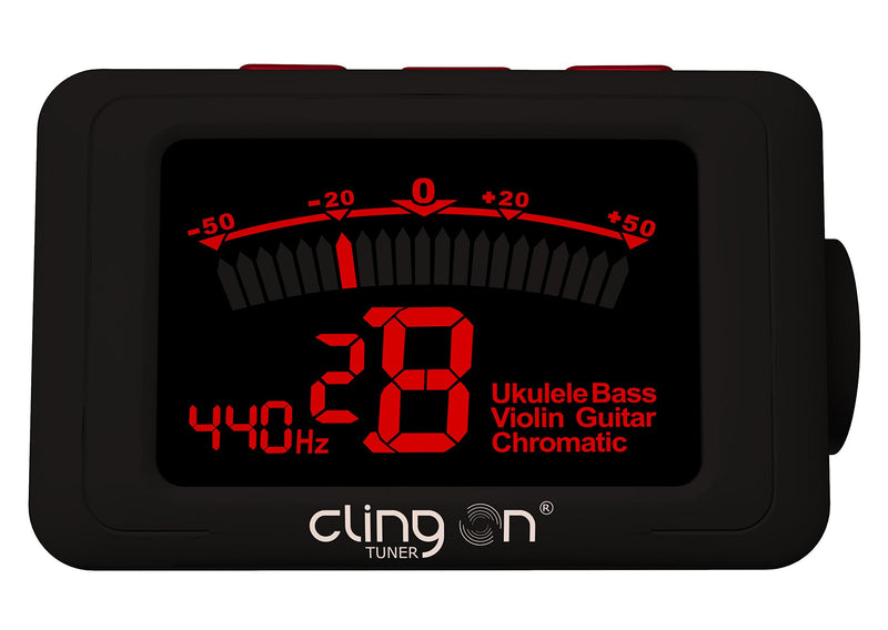 Cling On Tuner MS1R Magnetic Series: Digital Tuner with Magnetic Attachment, Ultra Fast and Accurate Tuning with a Large and Bright 2 Color Display, Chromatic, Guitar, Bass, Ukulele, etc, Lava Red