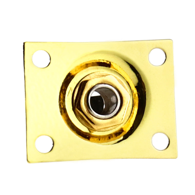 SING F LTD Electric Guitar Output Jack Plate and Socket Square to fit LP Tele Style Guitar Universal Bass Gold