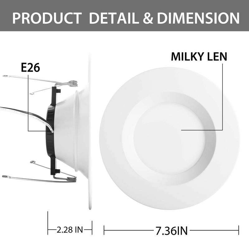 Bbounder 5/6 inch LED Dimmable Recessed Lighting, Retrofit Downlight with Smooth Trim, 12W=100W, 1000LM, 3000K, Simple Retrofit Installation, IC raetd No Flicker, ETL