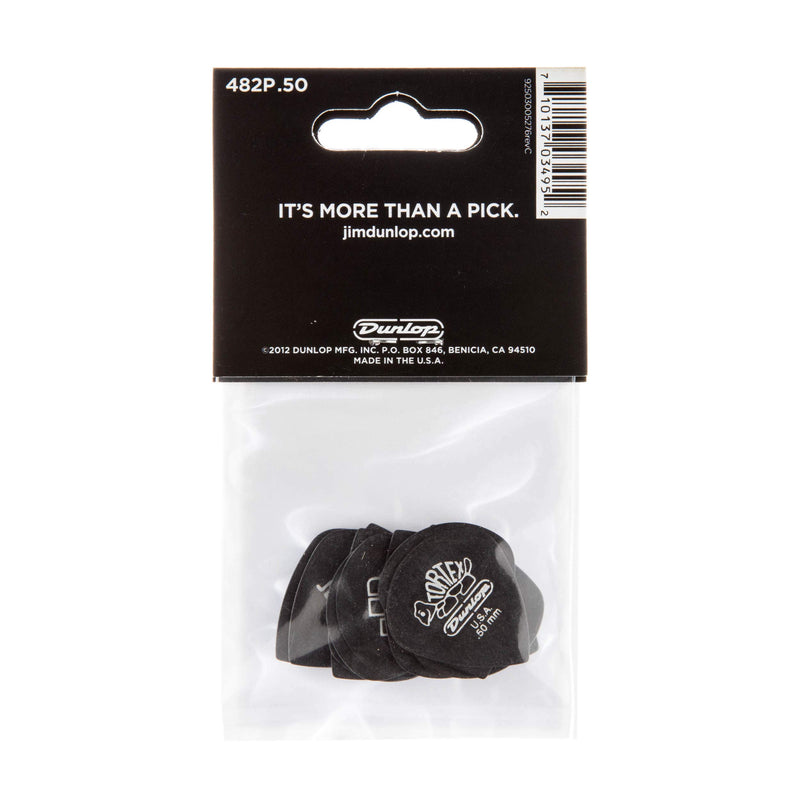 Dunlop 482P.50 Tortex Pitch Black Jazz III, .50mm, 12/Player's Pack .50 | Black 12 Pack