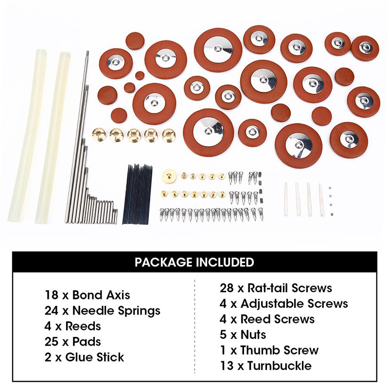 Vbestlife Saxophone Repair Kit,Alto Sax Repair Maintenance Kit Set with Screws Sound Hole Pad Nut Reed DIY Accessories