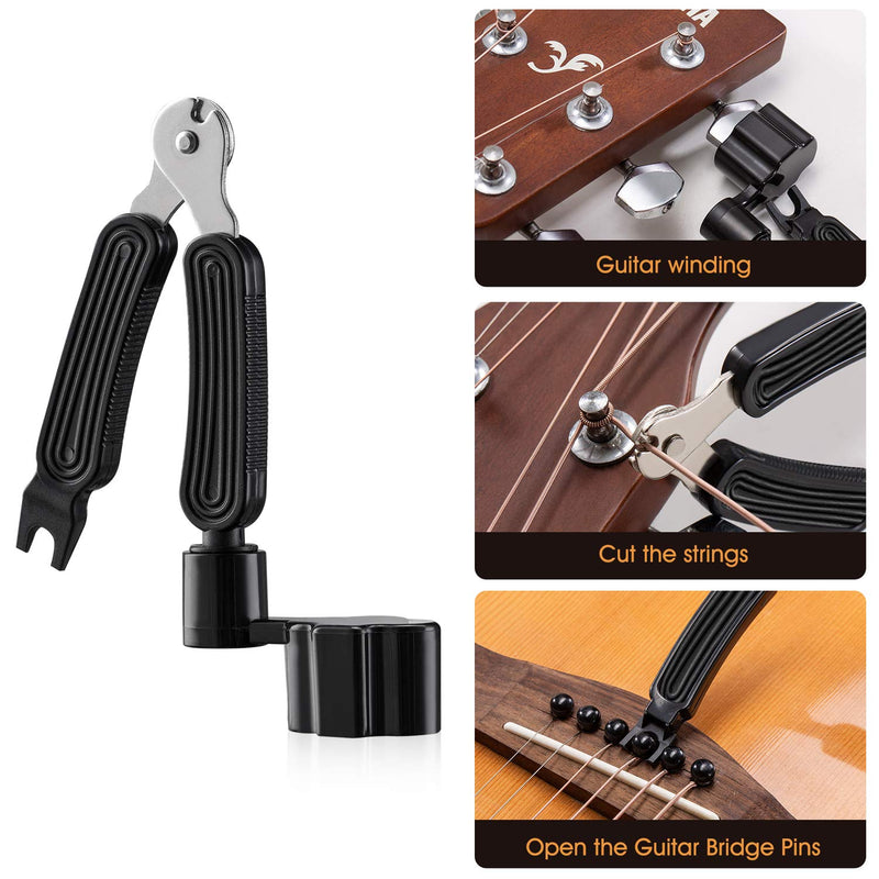 9 Pieces Guitar Accessories Kit Including Guitar Tuner,Guitar Capo,3 in 1 String Winder, Guitar Picks, Plectrum Holder (Tuner + Capo) Tuner + Capo