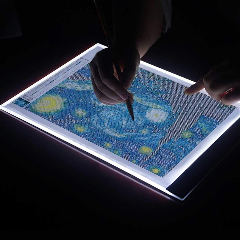 Wsdart A4 LED Light Pad for Diamond Painting - USB Powered Light Box Dimmable Brightness Light Board, Apply to Full Drill & Partial Drill 5D Diamond Painting